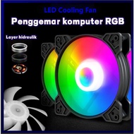 พัดลมระบายความร้อน RGB 120 มม. RGB LED Silent Fan สำหรับแชสซีคอมพิวเตอร์เดสก์ท็อปคอมโพเนนต์ 4Pin