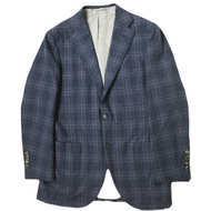 二手 CUSTOM TAILOR BEAMS日本製造，採用 ARISTON 布料，3B 格紋夾克，44 碼（訂製款）。海軍藍羊毛修身夾克。