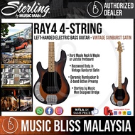 Sterling By Music Man StingRay RAY4 Electric Bass Guitar, Left-Handed - Vintage Sunburst (RAY-4 / RAY4LH)