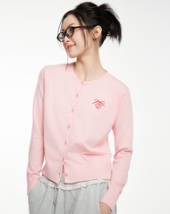 Áo Cardigan Cổ Tròn Thêu Charm Nơ