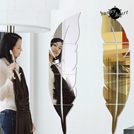 [SNNY] Modern Removable Feather DIY Acrylic Mirror Wall Sticker Home Room Decoration