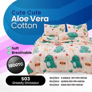 100% Cotton Cadar Set Bedsheet Set 1800TC Aloe Vera Cotton Bedsheet Set Comforter Set S.Single/Queen