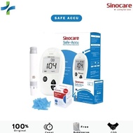 READY STOCK Sinoheart Safe Accu Alat Tes Gula Darah Paket 25 Lengkap