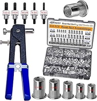 SAE Pressure Rivet Nut Tool Kit 530pcs, inch Rivet Nut Combination （5/16-18、1/4-20、10-24、8-32、6-32）,