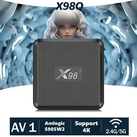 X98Q TV Box Android11 Amlogic S905W2 Chip Quad Core AV1 2.4G&5G Wifi 4K HDR Video Media Player Set T