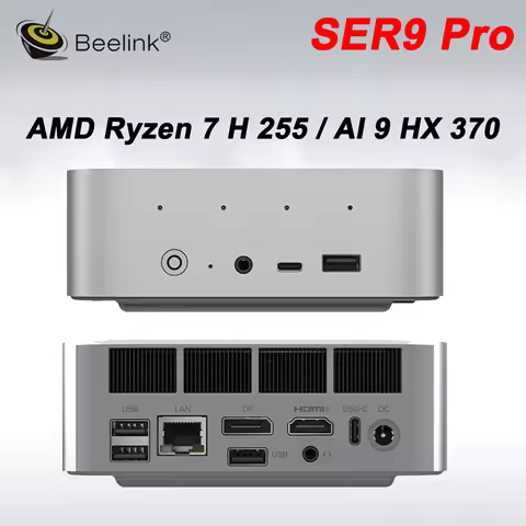 Beelink SER9 Pro AMD Ryzen AI 9 HX 370 Powerful AI PC LPDDR5X 8000MHz Mini Gaming PC NVMe SSD Deskto