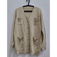 VONE CREM KNIT CARDIGAN WOMEN'S LIGHT BROWN KNIT OUTER/ P R3 L0 V3D
