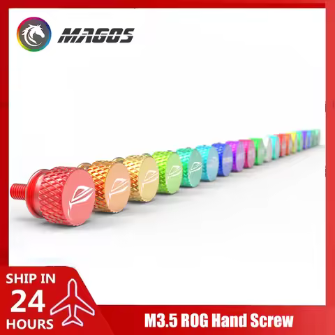 Computer Case Cabinet M3.5 Screws Hand Tighten 6#-32x6 ROG Logo Etching Aluminum Knurled Beautificat