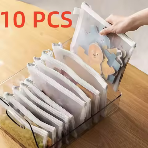 10/1pcs Mesh Zipper Pouch A4A5A6 Student Waterproof Zip File Bag Makeup Bag Office Supplies Miscella