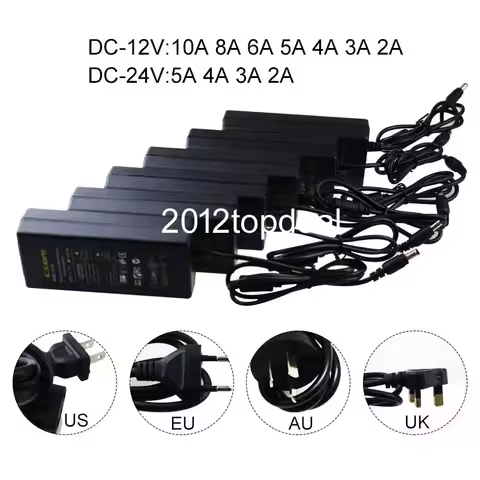 12V 1A 2A 3A 5A 6A 8A 10A Power supply for led strip EU/US/UK/AU adapter for AC110-220V to DC12V opt