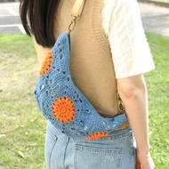 可頌編織霹靂包/麻繩編織/斜背小包/編織包/現貨/訂製