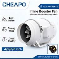 Booster Fan 4"/5"/6"/8" High Suction Inline Duct Booster Exhaust Fan Ventilation fan