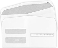 500 1099 NEC Tax Form Envelopes Designed for Printed 1099 NEC Forms 2025, Self-Seal Double-Window, S