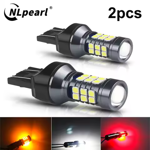 NLpearl 2Pcs T20 LED 7440 WY21W W21W Led Bulbs 7443 W21/5W LED Backup Reverse Lamps 3030SMD Reversin