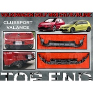 VOLKSWAGEN GOLF MK8 GTI R LINE CLUBSPORT REAR DIFFUSER BELAKANG CLUB SPORT VALANCE VW GOLF GTI RLINE