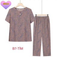 Bộ đồ cho mẹ B07 họa tiết Đẹp Mắt hàng lụa Mango thoải mái tự tin ra đường