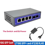 Fiber Switch 2.5gbps Ethernet 4 Port 2500mbps Network Switcher Slot Hub Internet Splitter Plug And P