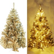 [特價]台製5尺豪華版氣質霧金系聖誕樹(不含飾品)+LED100燈暖白光*2