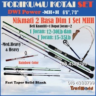 [Combo Set 2 Joran] Torikumu Kotai Dwi Power MH+H Power- (12-30lb + 15-35lb) 2-Piece Spinning Fishin