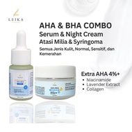 Leika Skincare AHA BHA Duo | Milia Treatment Serum & Under-Eye Cream for Milia Removal AHA BHA Serum