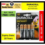 [SG Ready Stocks] 4 PCS PACK - Duracell AA / AAA Alkaline Battery 1.5V | Duracell Battery | Lowest P