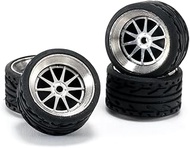 Carlomo 1/64 Scale N-Class Alloy Wheels and Rubber Tires with Axles Detail Up Kits (4pcs/1 Kit) Modi