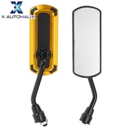 X AUTOHAUX 1 Set M10 Universal Motorcycle Rear View Mirrors Bar End Side Mirrors Mount Adjustable Ir