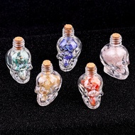 CS26-694-Amethyst Skull Bottled Gravel Agate Stone Halloween Agate Creative Home Desktop Decoration 