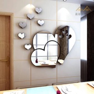 Set Mirror Acrylic 3D Wall Decor/Cermin Sticker Diy Hiasan Dinding