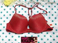 YAKI【黛安芬】批發廠拍出清．前扣繞頸性感比基尼型集中內衣˙80A=36A˙紅色