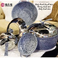 Termurah Periuk & Kuali Batu S&S Cookware/Mamacook 100% Original Granite Coating 40CM/36CM Tahan Las