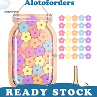 Wooden Star Reward Jar Bedtime Routine Reward Jar Wooden Reward Jar with 25 Colorful Stars Flowers –