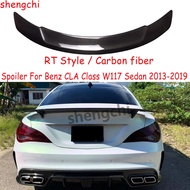 C117 RT Style Carbon Fiber Rear Trunk Spoiler Wing For Mercedes CLA Class W117 Sedan CLA200 CLA250 C