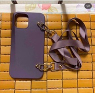 全新 Iphone 12 pro max case 紫色 掛繩 電話殼