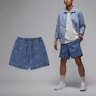 Nike 短褲 Jordan Air Denim Shorts 男款 藍 白 抽繩 水洗做舊 褲子 FN4652-436