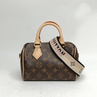 LOUIS VUITTON Speedy20可拆卸黑白寬肩帶老花PVC晶片肩背包