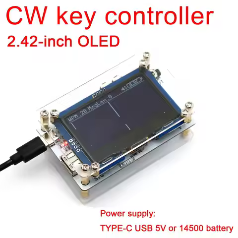 HAM CW Trainer Morse Code Practice & Transmit USB Keyboard Electronic Keyer 2.42" OLED Display for A