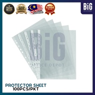 【READY STOCK | THICK QUALITY】PROTECTOR SHEET A4 100PCS/PKT | EURO STAR CLEAR PROTECTOR SHEET 11 HOLE