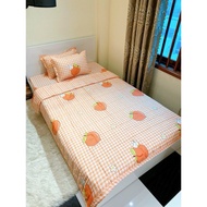 Set 5 món m8x2m  2mx2m2 - Bộ chăn hè ga gối kèm vỏ gối ôm chât liệu cotton poly