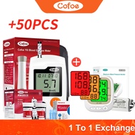 [Free Glucometer 50pcs Set]Cofoe Digital Blood Pressure Monitor USB Charing 3 Color Backlit BP Heart