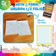 Nota / Form 1/2 F4 5 Rangkap Numerasi Porporasi 1rim