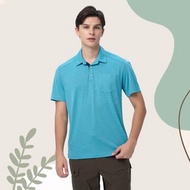 【Wildland 荒野】彈性POLO雙色抗UV排汗衣 男 0B11618-52 海藍色