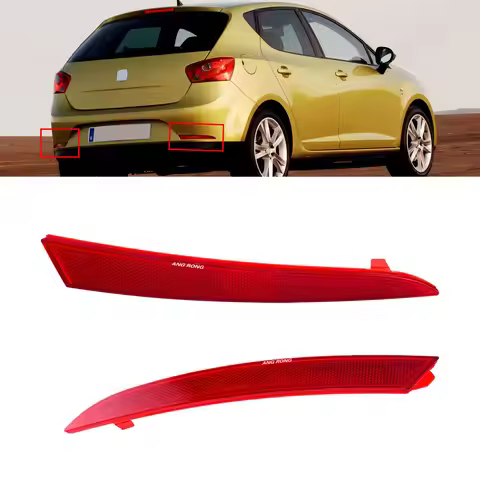 OE 6J4945105, 6J4945106 Pair Red Lens For SEAT Ibiza MK IV 6J 5D 2008-2012 Rear Bumper Reflectors Ta