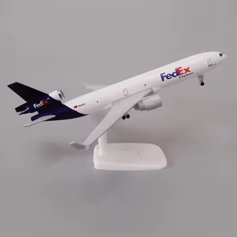 Airplane Model 20cm Air Fedex Express Airlines MD MD-11 Metal Alloy Model Plane Kits To Build With W