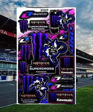 สติ๊กเกอร์ติดรถ วิบาก มอเตอร์ครอส kawasaki สีม่วง แต่งซิ่ง สติ๊กเกอร์ติดรถ แต่งรถมอเตอร์ไซค์ หมวกกัน