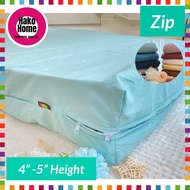 5" (13cm) HUGS Series-Cadar Bujang Berzip Zip Single Bedsheet Sarung Tilam Berzip-Plain Color 100% P