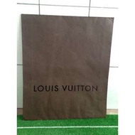 LOUIS VUITTON 二手 深咖啡無提把自黏大紙袋 LV