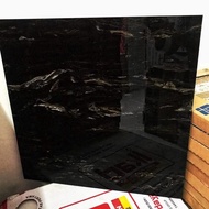 Granit 60x60 hitam motif marmer (glossy)/ granit hitam marmer