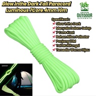 Glow Inthe Dark Paracord Rope Luminous 7Core 4mm 10meters