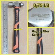 Hammer Hammer Konde Batu Ball Pein Hammer 0.75LB 3/4LB Fiber Rubber Handle Anti Slip 0.75 LB 3/4 LB